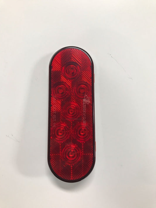 Light LED Stop/Tail 6" Oval Red Lens